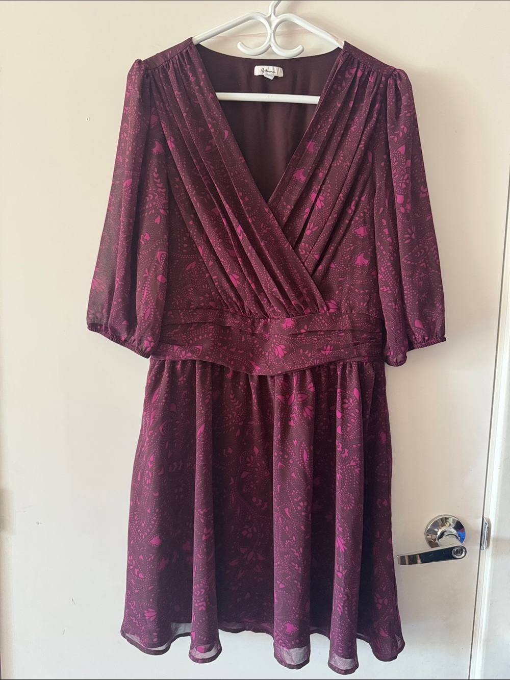 Like new Reitmans Plum Floral chiffon Dress